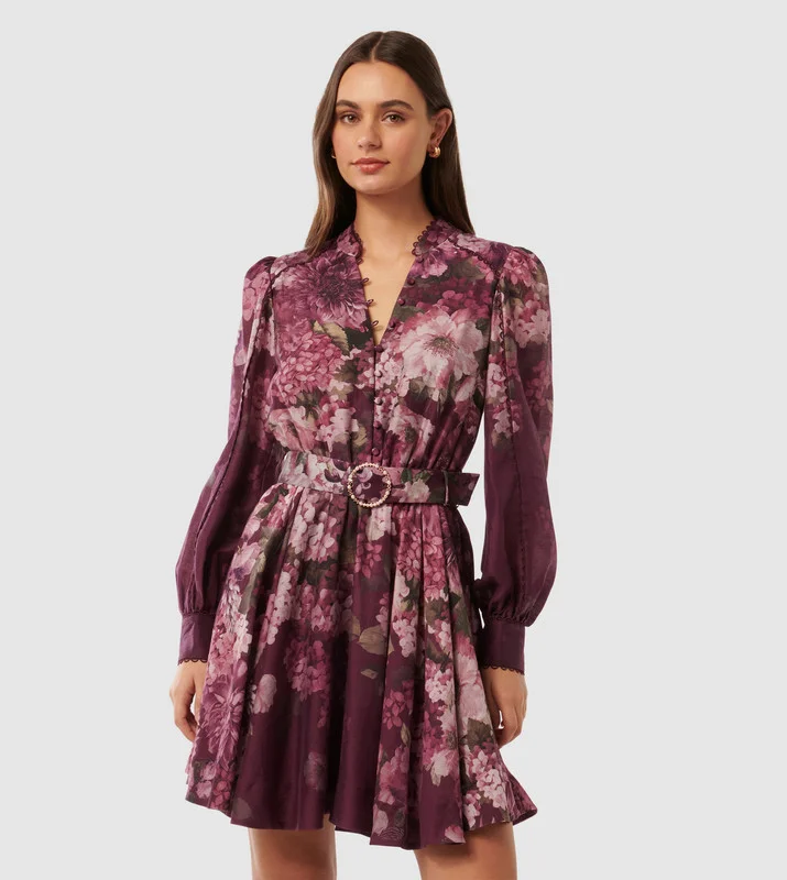 فورايفر نيو VIENNA Printed Belted Skater Dress